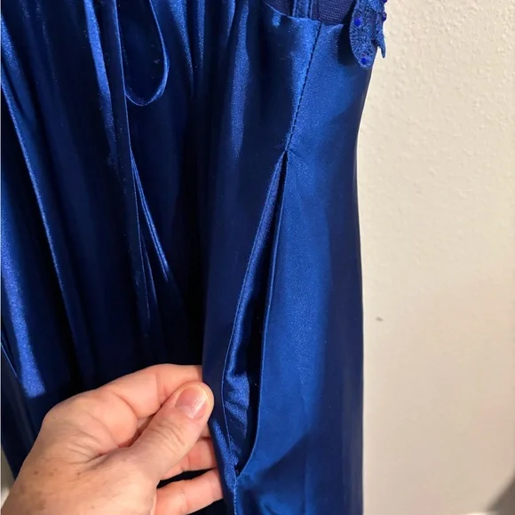 Blondie Nites Royal Blue Lace PROM Dress Size 1 - Picture 6 of 8